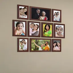 Stuthi Arts Brown 10 Pieces Wood Wall Photo Frames-image-63