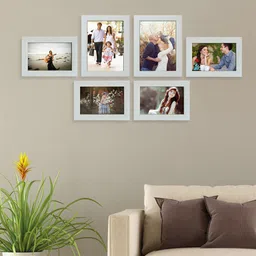 RANDOM Set of 6 Cream Colored Acrylic Individual Photo Frames-64