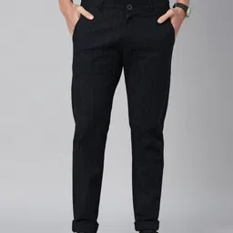 Majestic Man Men Striped Smart Slim Fit Easy Wash Trousers-picture-32