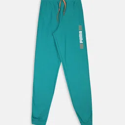Puma Boys Green Graphic Logo Printed Regular Fit Track Pants-image-23