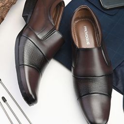 Provogue Men Textured Formal Slip-On Shoes-image-78