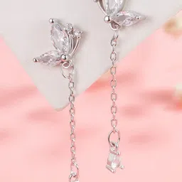 MYKI Silver-Plated Butterfly Drop Earrings-38