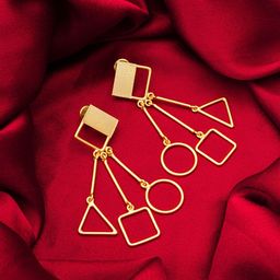 aadita Gold-Plated Contemporary Drop Earrings-80