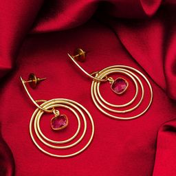 aadita Gold-Plated Stone-Studded Drop Earrings-82