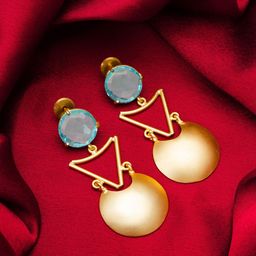 aadita Gold-Plated Stone-Studded Drop Earrings-42