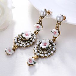 Yellow Chimes Crystal Studded Contemporary Drop Earrings-52