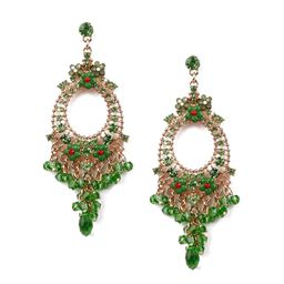 ODETTE Green Crescent Shaped Chandbalis Earrings-picture-11