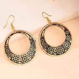 Silvermerc Designs Rhodium Plated Floral Design Drop Earrings-24
