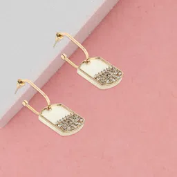 DressBerry Gold Toned Gold Plated Classic Drop Earrings-image-54