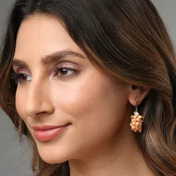 SOHI Gold-Plated Pearl-Beaded Classic Hoop Earrings-62