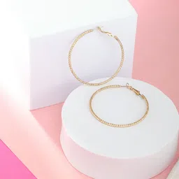 Adwitiya Collection Gold Plated Circular Hoop Earrings-49
