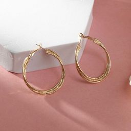 DressBerry Gold-Plated Classic Hoop Earrings-33