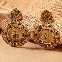 Fida Gold-Plated Circular Drop Earrings-image-45