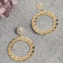 SOHI Gold-Plated Circular Drop Earrings image 1