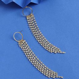 SOHI Gold-Plated Circular Drop Earrings image 1