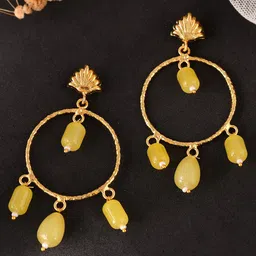 Silvermerc Designs Gold-Plated Beaded Contemporary Drop Earrings-76