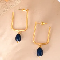 Silvermerc Designs Gold-Plated Beaded Contemporary Drop Earrings-66