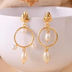 Silvermerc Designs Gold-Plated Circular Drop Earrings-60