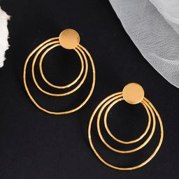 Silvermerc Designs Gold-Plated Contemporary Drop Earrings-image-98