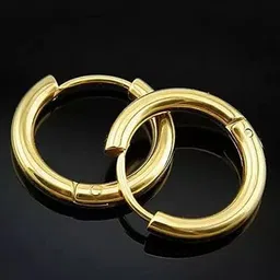 KRYSTALZ Unisex Gold Plated Circular Hoop Earrings-44