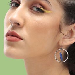 SOHI Silver-Plated Circular Hoop Earrings-5