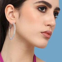 SOHI Silver-Plated Circular Hoop Earrings-5