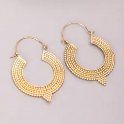 Studio One Love Brass-Plated Circular Hoop Earrings-10