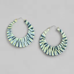 RICHEERA Green & Blue Circular Hoop Earrings-41