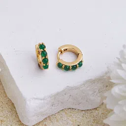 Accessorize London 14K Gold Plated Z Multi Birthstone Hoop Earrings-13