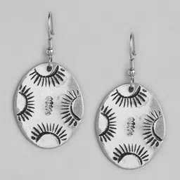 RICHEERA Silver-Plated Oval Drop Earrings-29