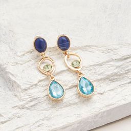 Accessorize London Women Triple Gem Teardrop Drop Earrings-image-78