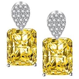 Designs & You Silver-Plated Cubic Zirconia-Studded Geometric Drop Earrings-44