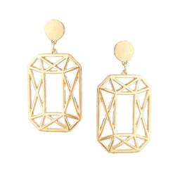 OOMPH Gold-Toned Geometric Drop Earrings-63