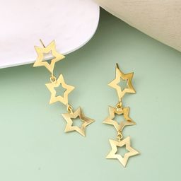 VIRAASI Gold-Plated Star Shaped Drop Earrings-57