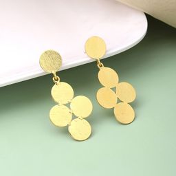 VIRAASI Gold-Plated Geometric Drop Earrings-7