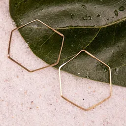 Studio One Love Gold-Plated Geometric Hoop Earrings-image-7