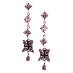 Bamboo Tree Jewels Silver-Toned Diamond Shaped Drop Earrings-image-36