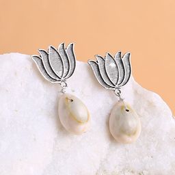 Shoshaa Silver-Plated Peacock Shaped Drop Earrings-53