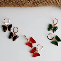 Kord Store Set Of 3 Rose Gold-Plated Animal Shaped Drop Earrings-26