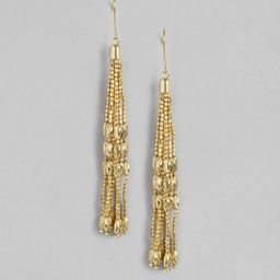 RICHEERA Gold-Plated Teardrop Shaped Drop Earrings-39