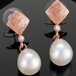 Estele Rose Gold-Plated Classic Drop Earrings-32