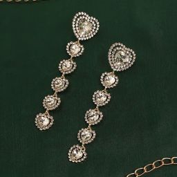 SOHI Gold-Plated Heart Shaped Drop Earrings-15