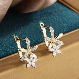Jewels Galaxy Gold-Plated American Diamond Studded Star Shaped Drop Earrings-39