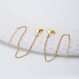 Carlton London Heart Shaped Drop Threader Earrings-41