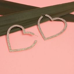 SOHI Gold-Plated Heart Shaped Hoop Earrings-44