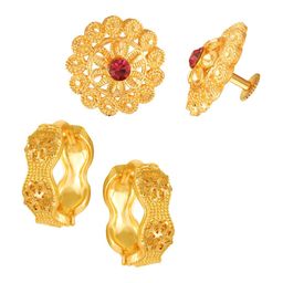 Vighnaharta Floral Hoop Earrings-image-66