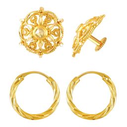 Vighnaharta Floral Hoop Earrings-image-60