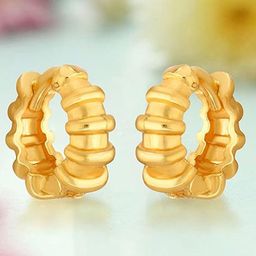 Vighnaharta Gold-Plated Contemporary Hoop Earrings-image-19