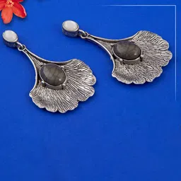 GRLIE Silver-Plated Contemporary Drop Earrings-53