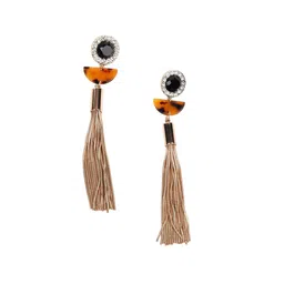 ODETTE Gold-Plated Beaded Contemporary Drop Earrings-picture-52